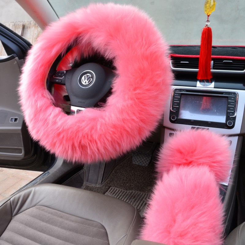 Premium Wool Steering Wheel Cover Set