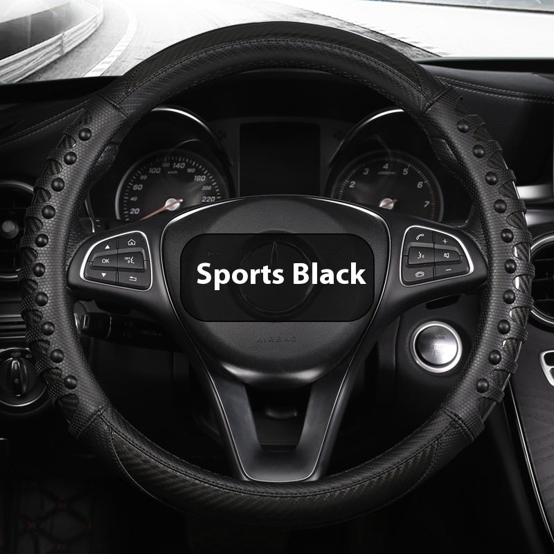 Premium Leather & Silicone Steering Wheel Cover