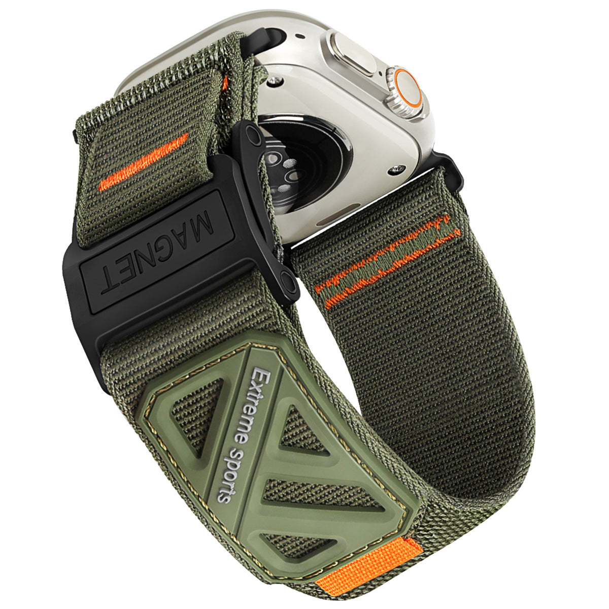 Magnetic Loop Climbing Nylon Canvas Sports Velcro Watch Strap