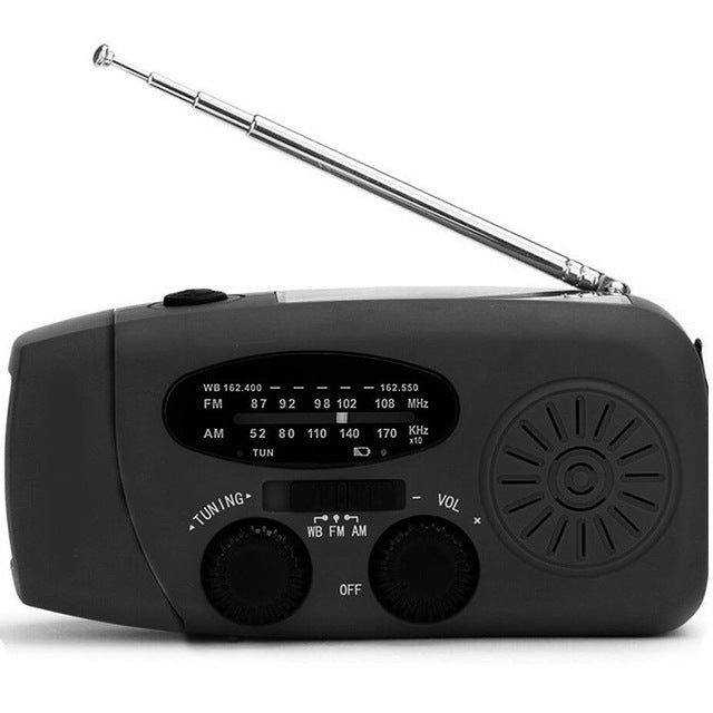 Emergency Solar Hand-Crank Radio & Flashlight