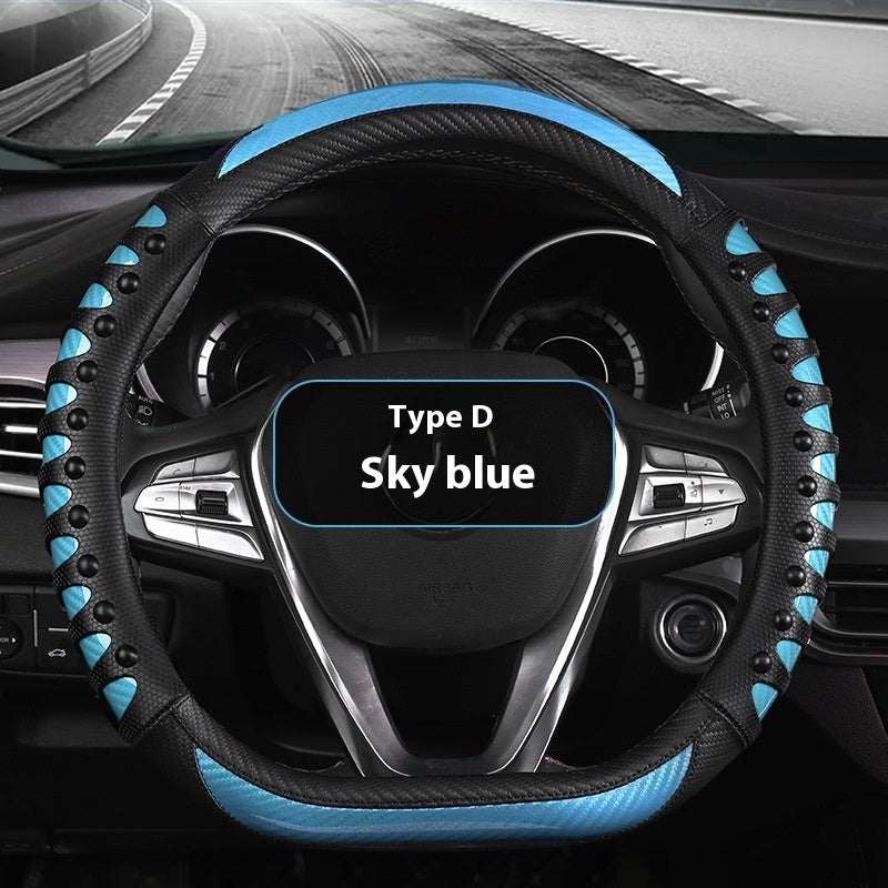 Premium Leather & Silicone Steering Wheel Cover