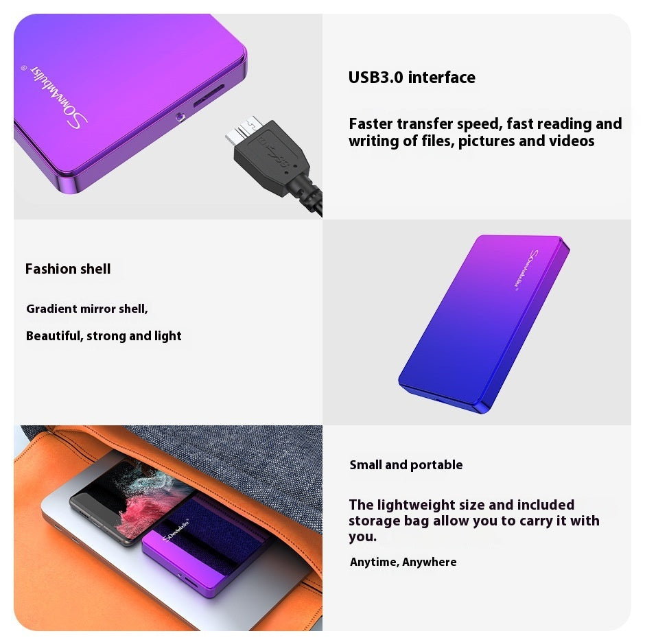 1TB Mobile External Hard Drive - Purple