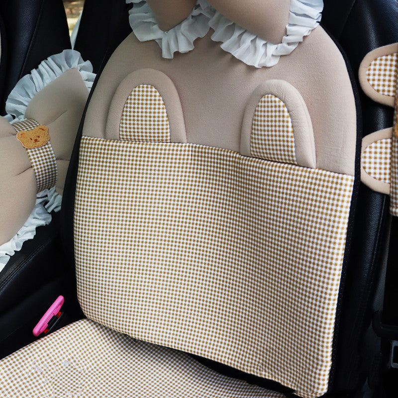 Pure Cotton Cartoon Car Breathable One-piece Linen Fabric Seat Cushion