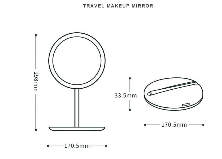 Premium Folding LED Makeup Mirror with Daylight Illumination