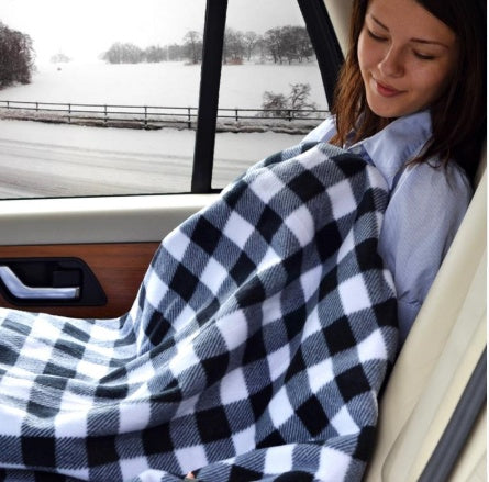 Premium 12V Heated Car Blanket - Red Plaid