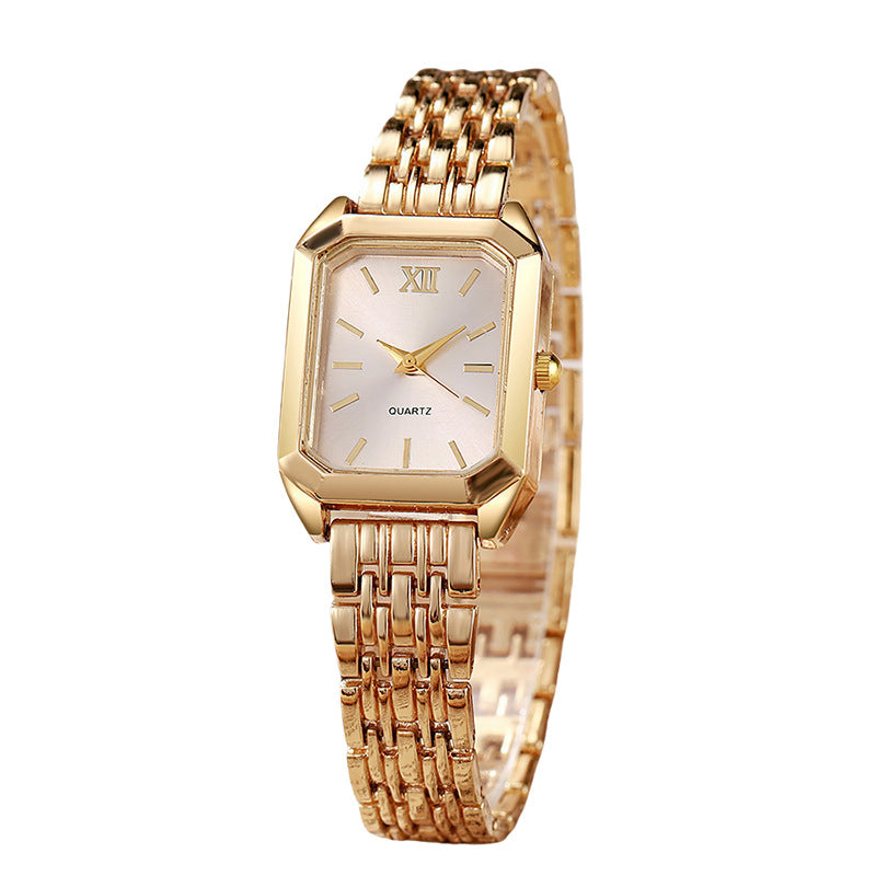 The Lady Is Just Wearing A Square Quartz Watch