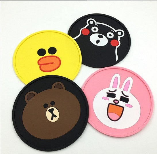 Silicone Anti-Slip Car Mat with Cartoon Bear Design