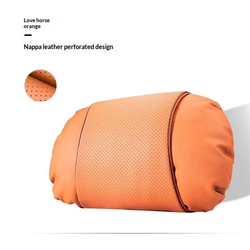 Premium Nappa Leather Car Neck Support Pillow