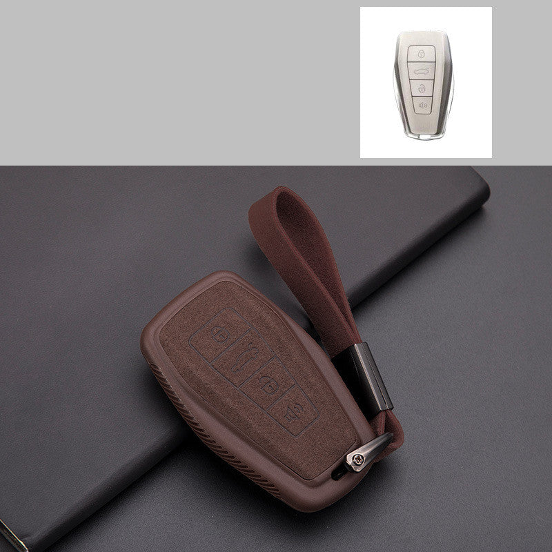 Premium TPU+Leather Key Case for Geely Binrui
