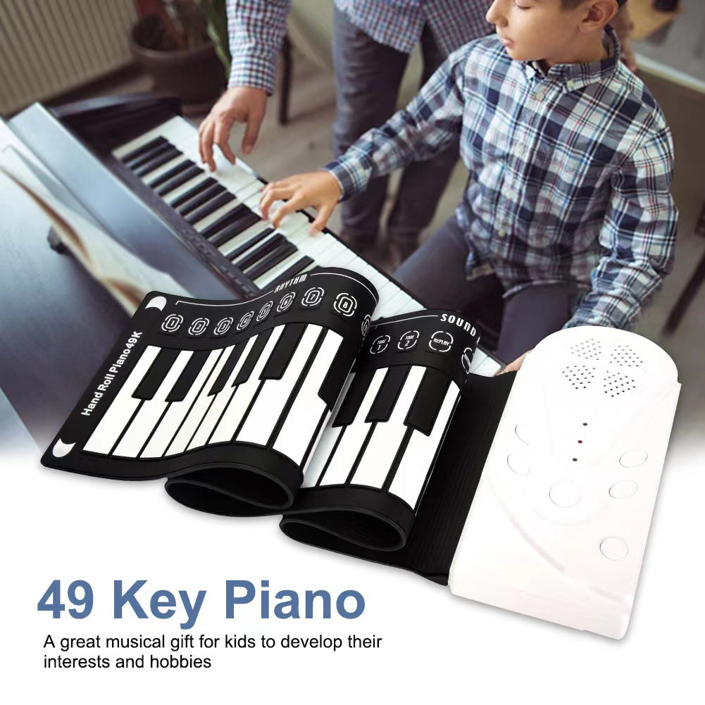 49-Key Portable Silicone Foldable Electronic Keyboard