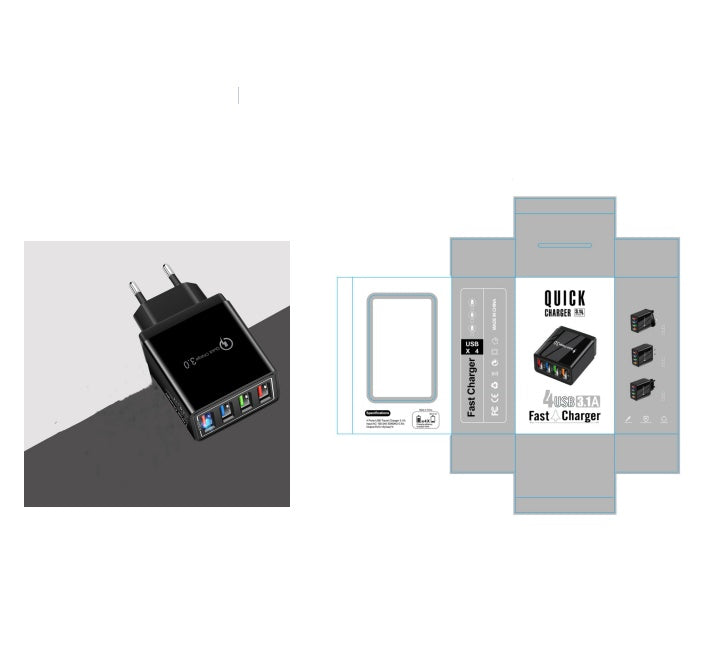 Premium 4-Port USB Wall Charger with Quick Charge 3.0
