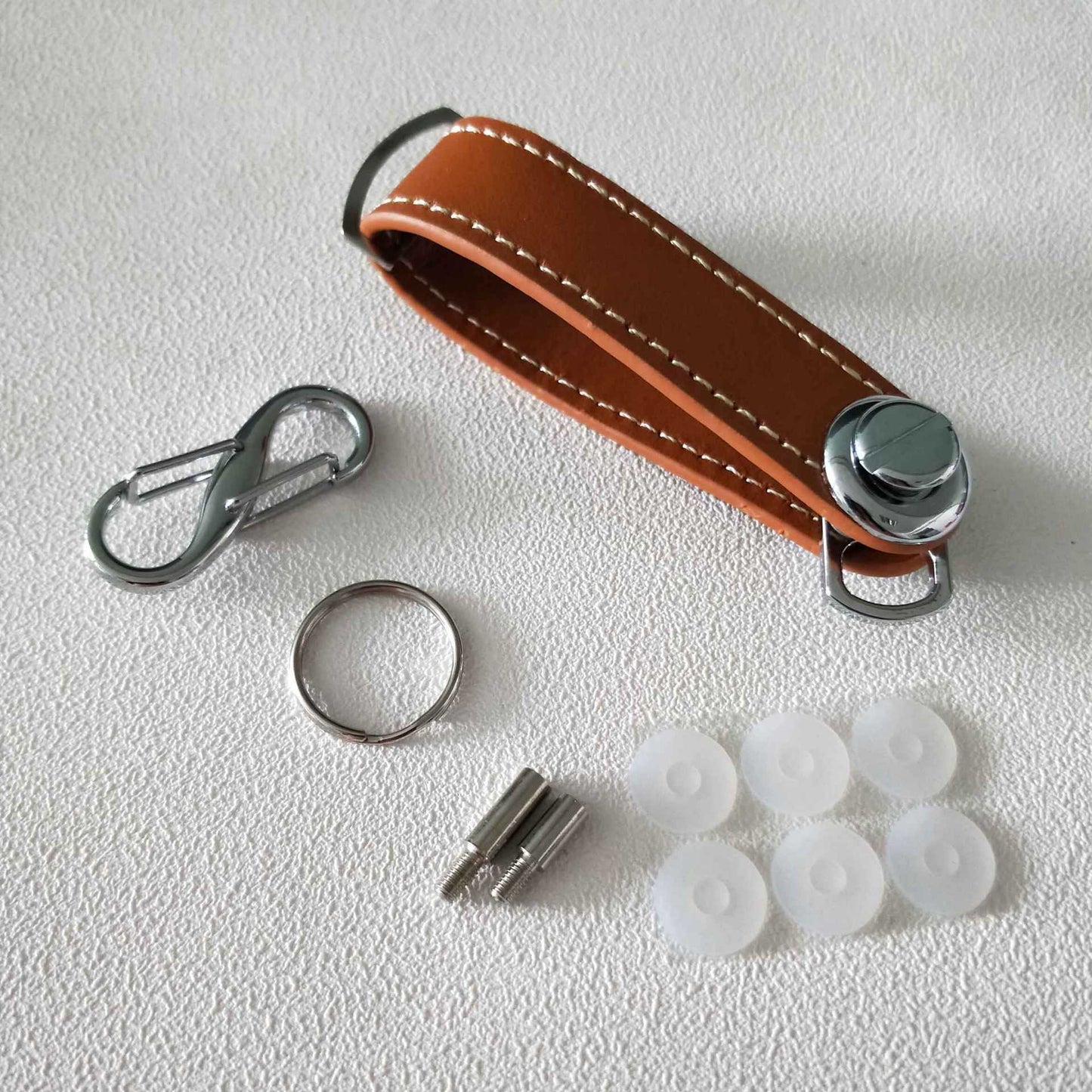 Premium Leather & Metal Keychain Key Organizer