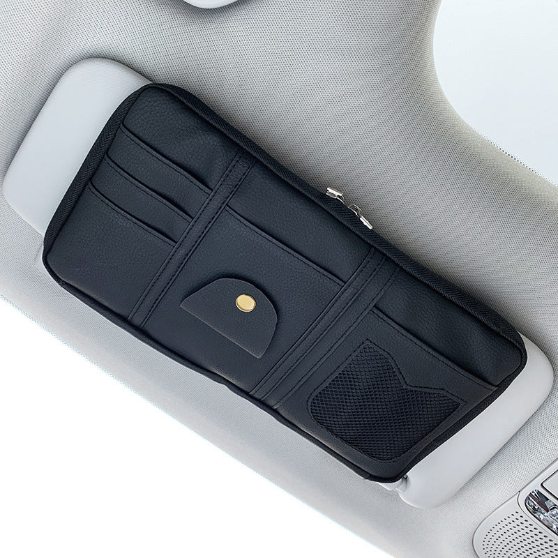 Premium Leather Car Visor Organizer