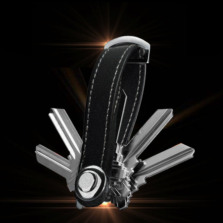 Premium Leather & Metal Keychain Key Organizer