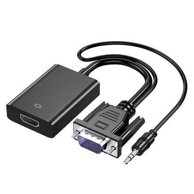 Professional VGA to HDMI Adapter Cable with Audio and USB Power Supply