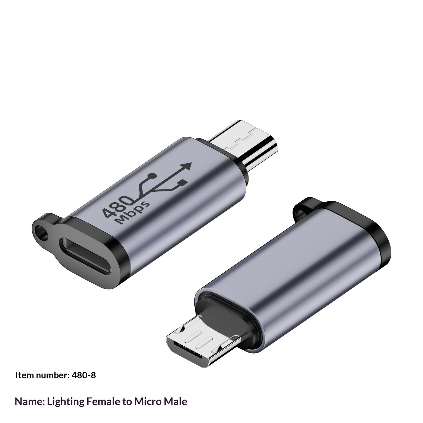 480 Adapter Series: USB to Mini V3/Type-C Adapter with Fast Charging & Data Sync