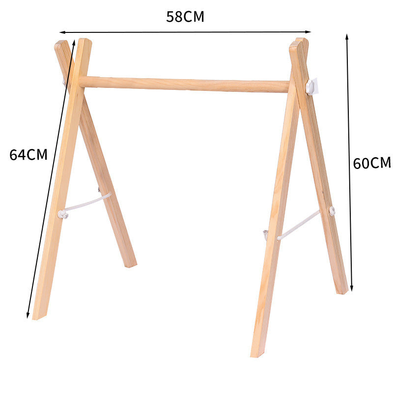 Adjustable Wooden Baby Activity Gym with Bells
