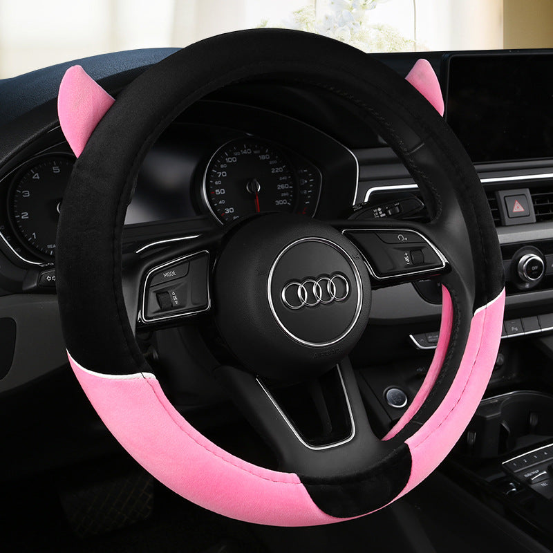 Plush Cartoon Steering Wheel Cover