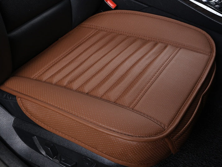 Premium Bamboo Charcoal & Leather Car Seat Cushion