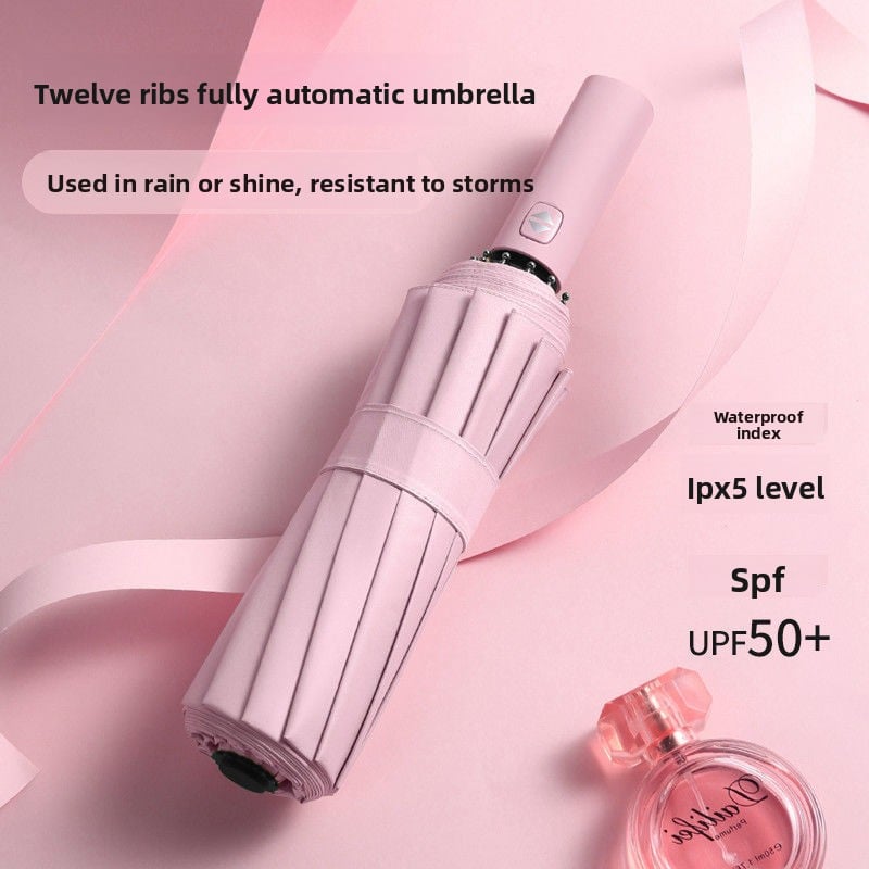 The fully automatic umbrella is suitable for both sunny and rainy days