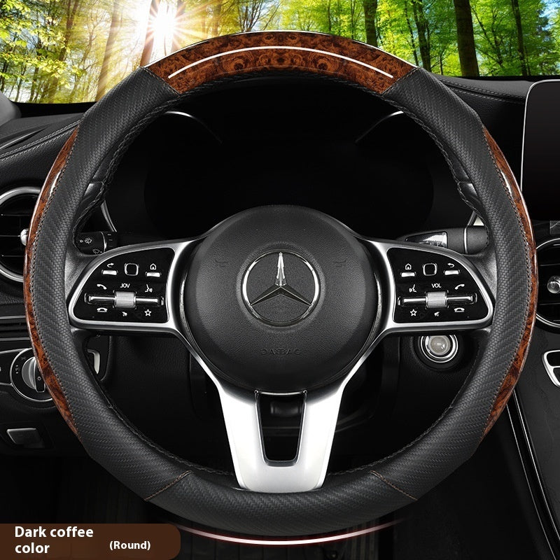 Steering Wheel New Year Crystal Car Cover Leather Modification