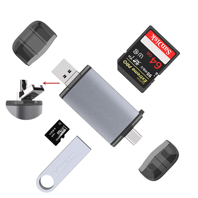 Multi-Function 6-in-1 Card Reader for Computer and Mobile Phone