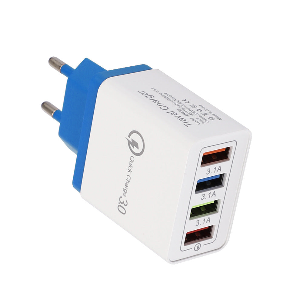 Premium 4-Port USB Wall Charger with Quick Charge 3.0