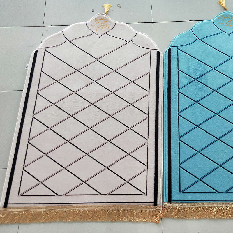 Simple Washable Flannel Printed Sponge Plaid Carpet