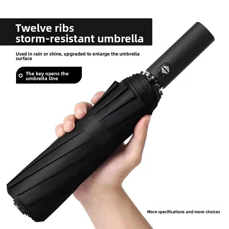 The fully automatic umbrella is suitable for both sunny and rainy days