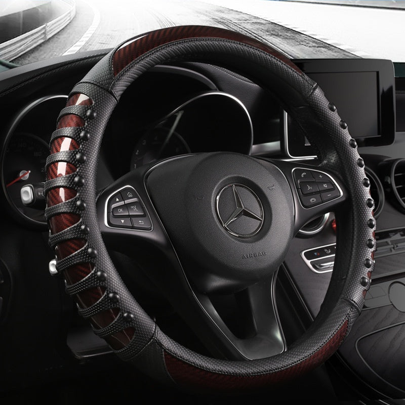 Premium Leather & Silicone Steering Wheel Cover