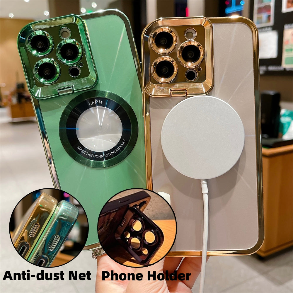 Electroplated Magsafe Phone Case with Invisible Stand