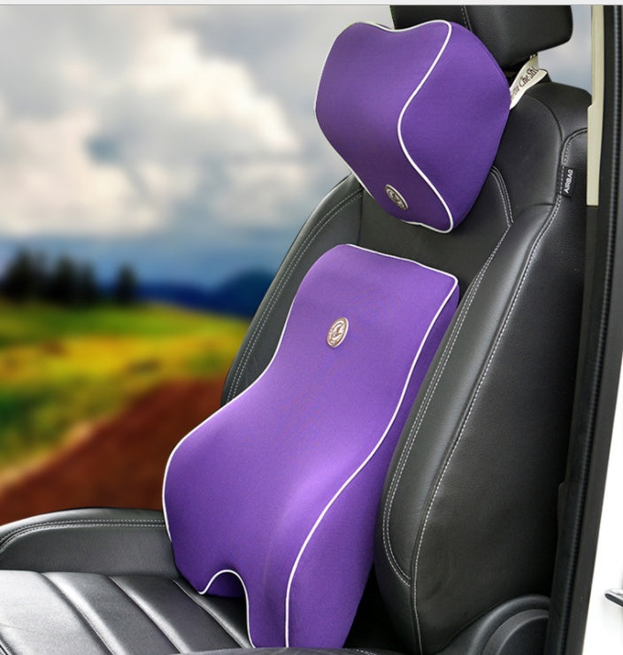 Premium Memory Foam Car Lumbar Support & Headrest Set
