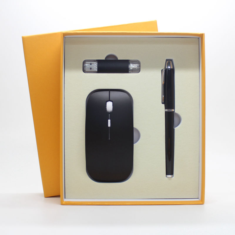 3-in-1 Wireless Mouse, U Disk & Pen Office Gift Set