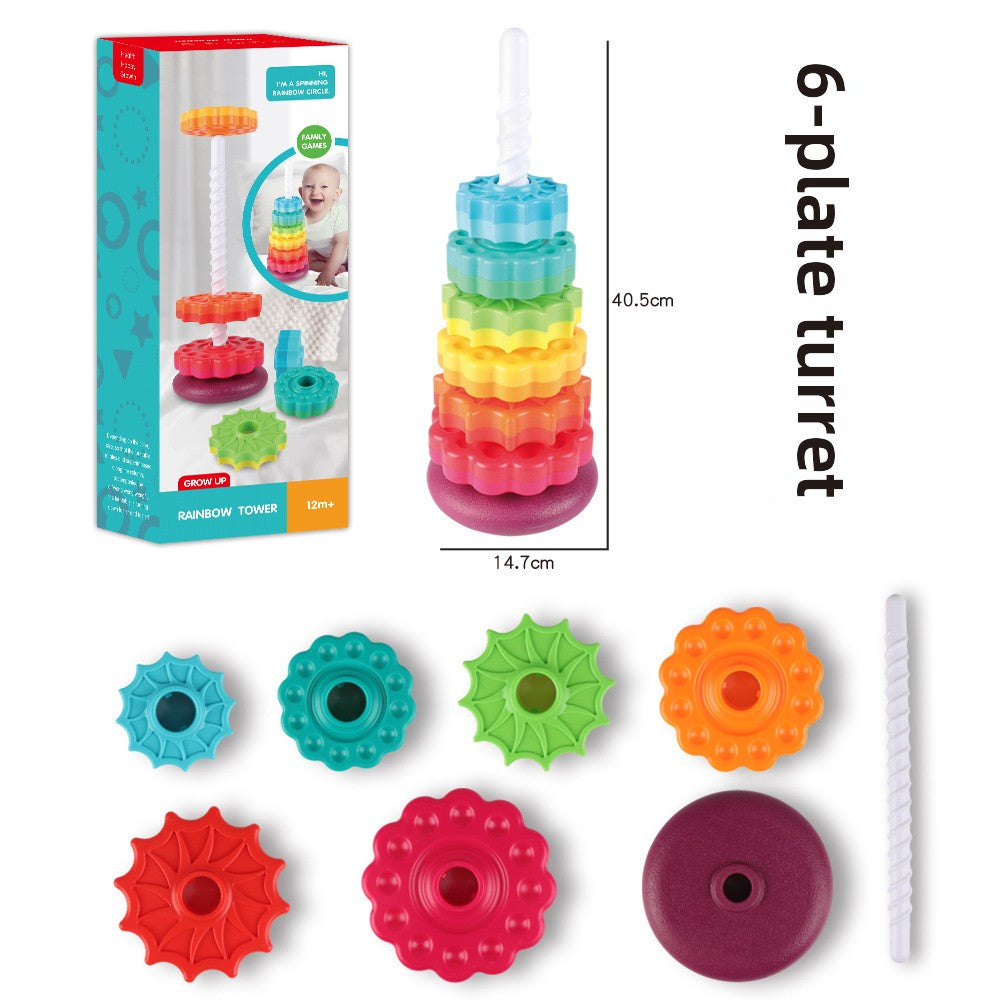 Benefit Infant Cognitive Rainbow Rotating Tower Toy