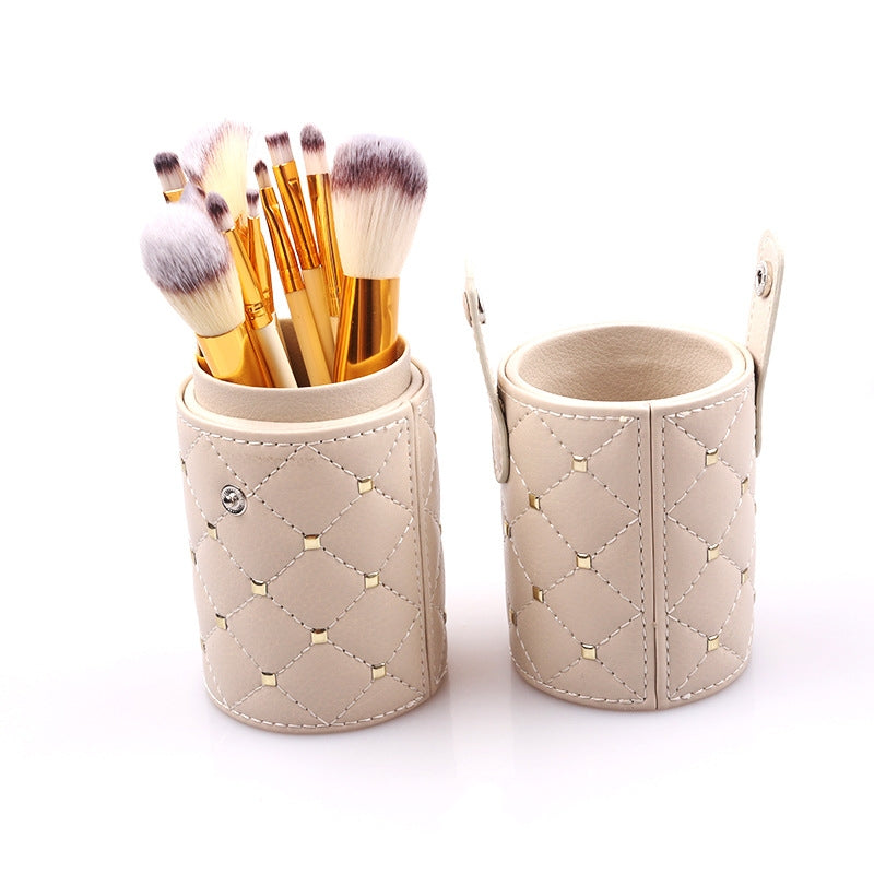 Premium 12-Piece Makeup Brush Set with Elegant Storage Holder