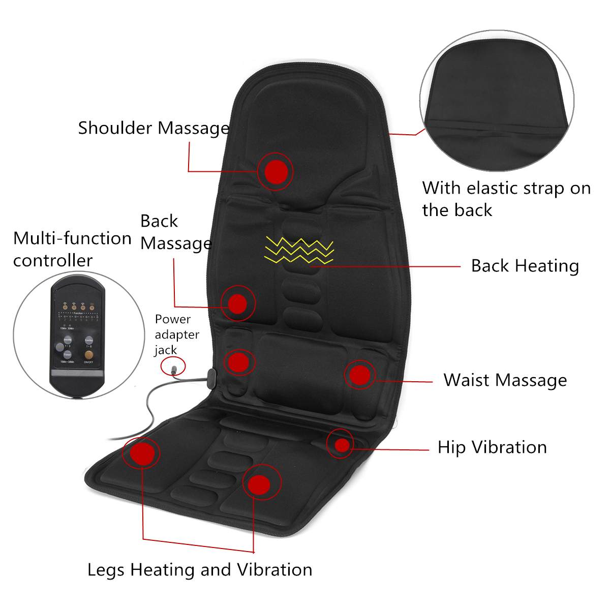 Premium Vibrating Massage Cushion for Car & Home