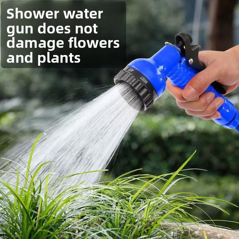Telescopic Garden Water Hose with 7-Function Spray Gun