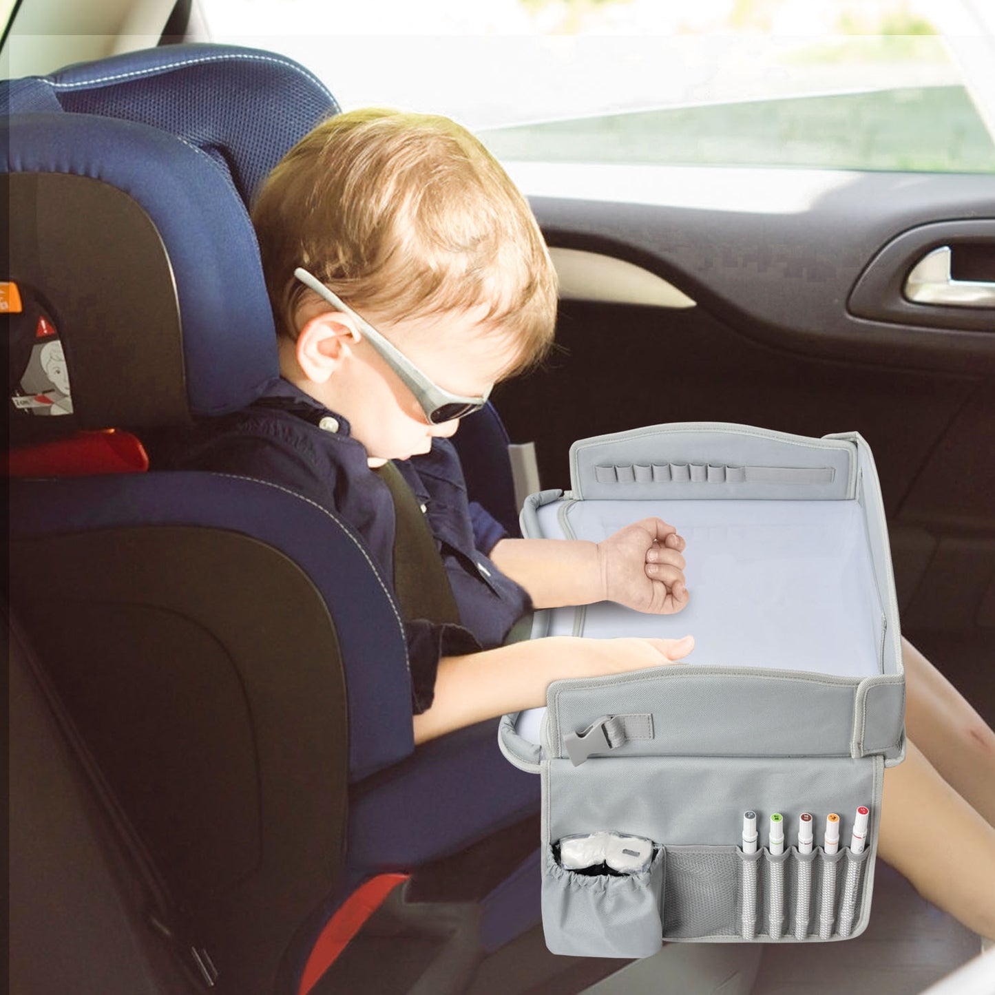 Children's Toy Car Writing Board Tray Car Drawing Board Travel Artboard Bag Simple
