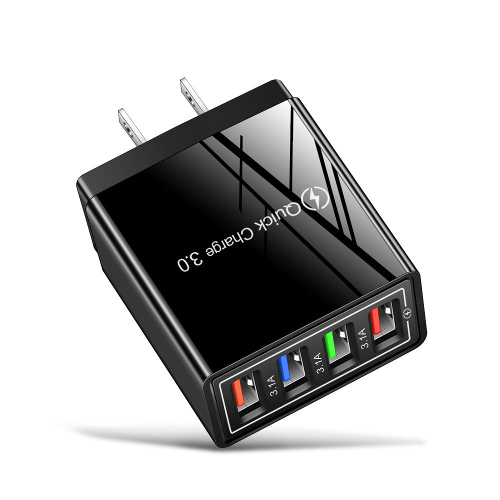 Premium 4-Port USB Wall Charger with Quick Charge 3.0