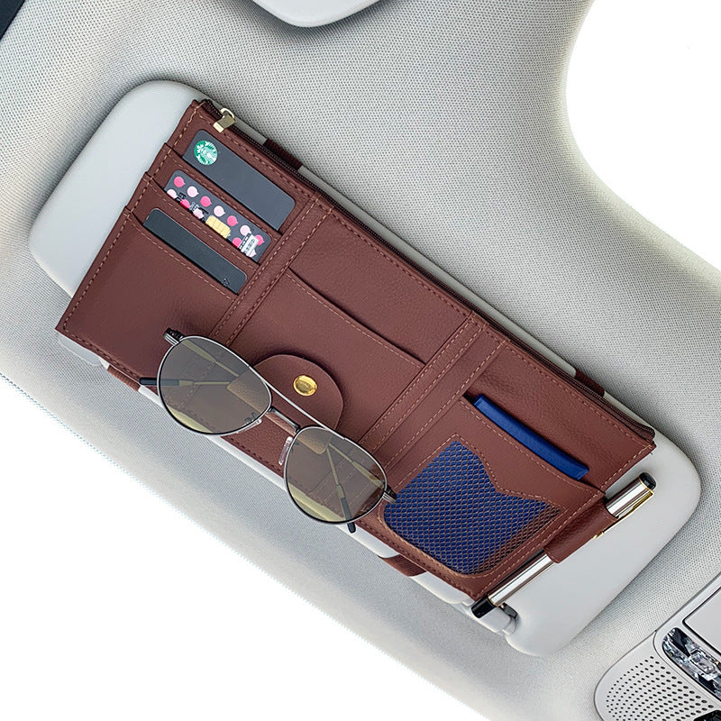 Premium Leather Car Visor Organizer