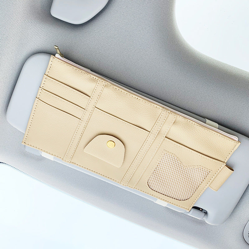 Premium Leather Car Visor Organizer