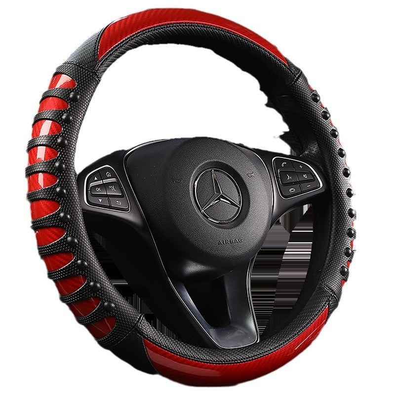 Premium Leather & Silicone Steering Wheel Cover