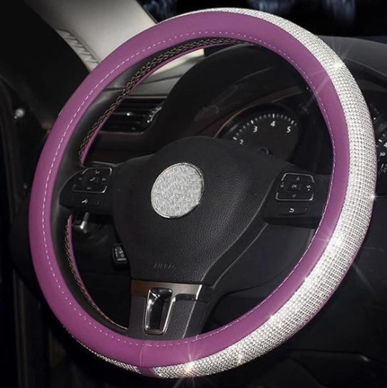 Premium Leather Steering Wheel Cover - 38cm Universal Fit