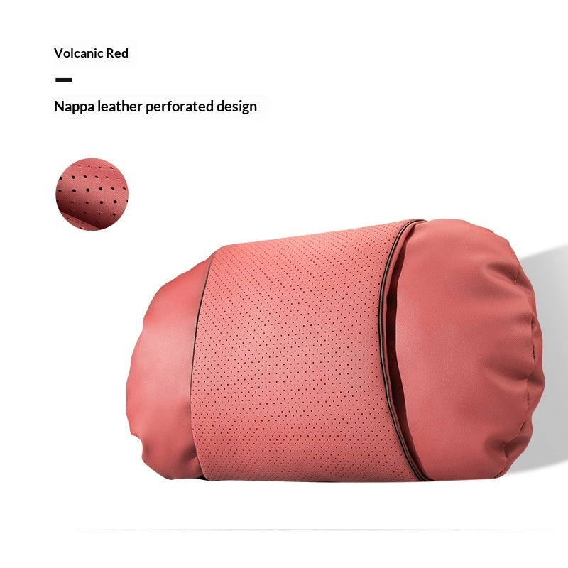 Premium Nappa Leather Car Neck Support Pillow