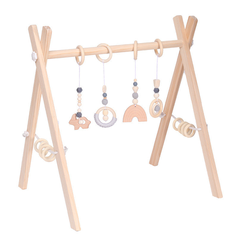 Adjustable Wooden Baby Activity Gym with Bells