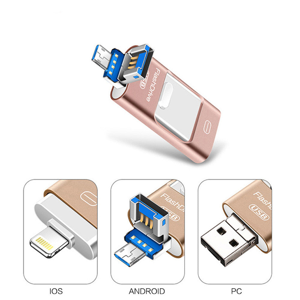 Premium 3-in-1 USB Flash Drive for Mobile & Computer