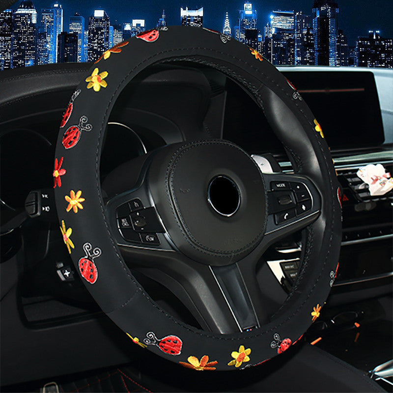 Embroidered Steering Wheel Cover for Women