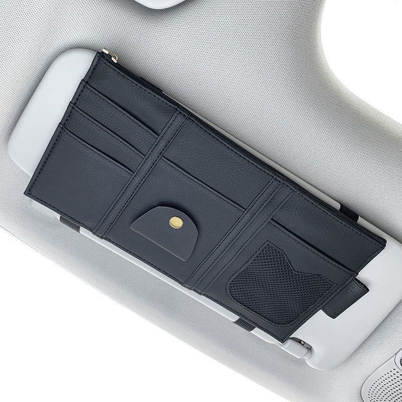 Premium Leather Car Visor Organizer