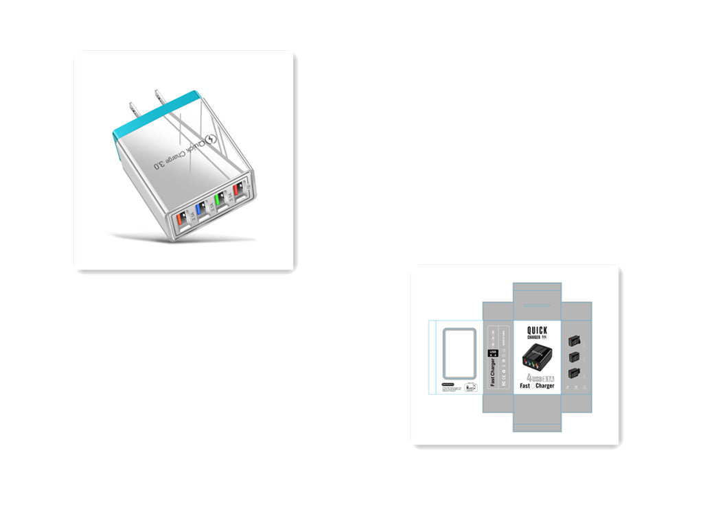 Premium 4-Port USB Wall Charger with Quick Charge 3.0
