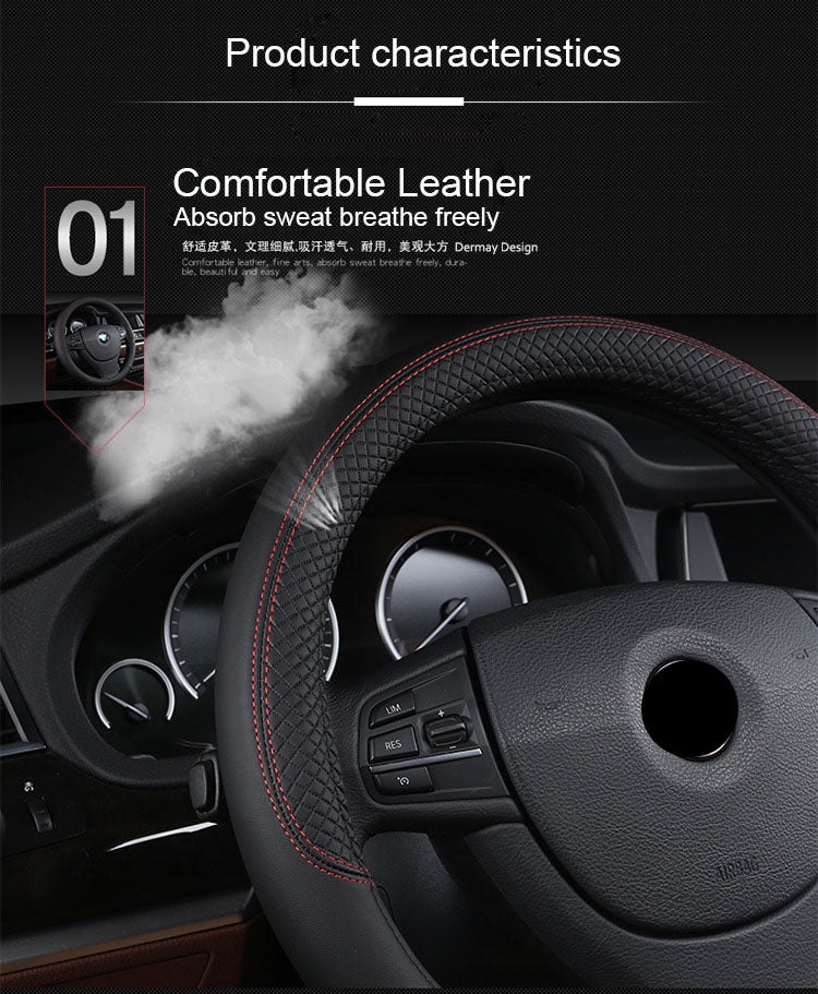 Premium Microfiber Leather Steering Wheel Cover